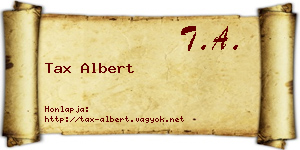 Tax Albert névjegykártya